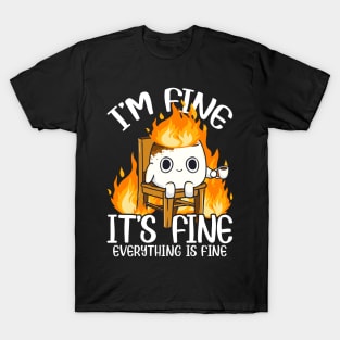 Marshmallow I'm Fine Meme Outdoor Men Kids Women Camping T-Shirt